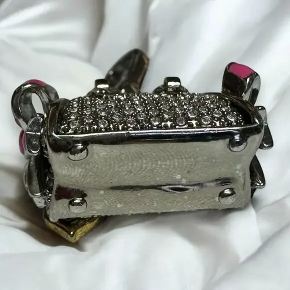 Juicy Couture Y2K Daydreamer Pave Rhinestone Purse Charm with Pink Bows - FAB - Picture 5 of 11